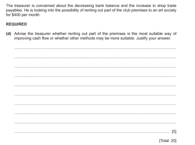 Accounts of clubs and societies notes